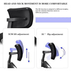 Adjustable Fabric Office Chair Headrest – Ergonomic Neck Support for Work