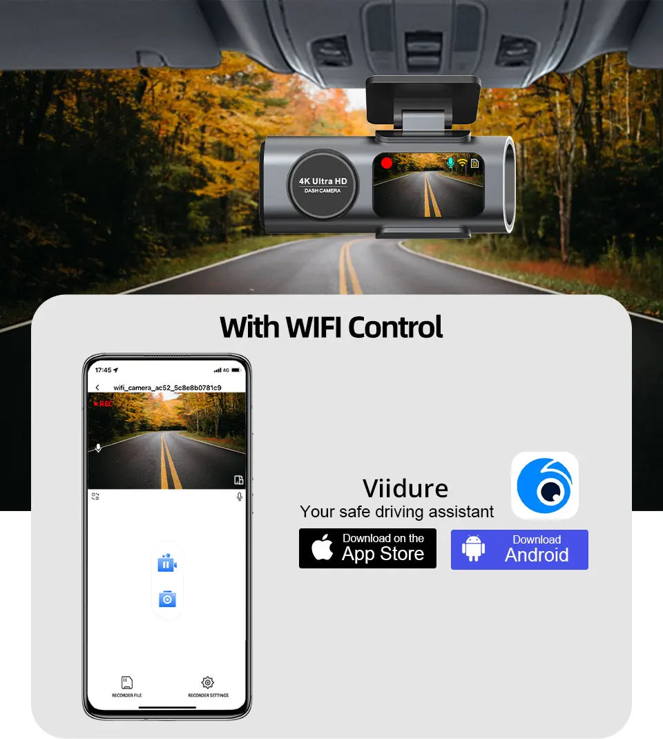 4K WiFi Dash Cam – GPS Night Vision Car DVR for Vehicle Security