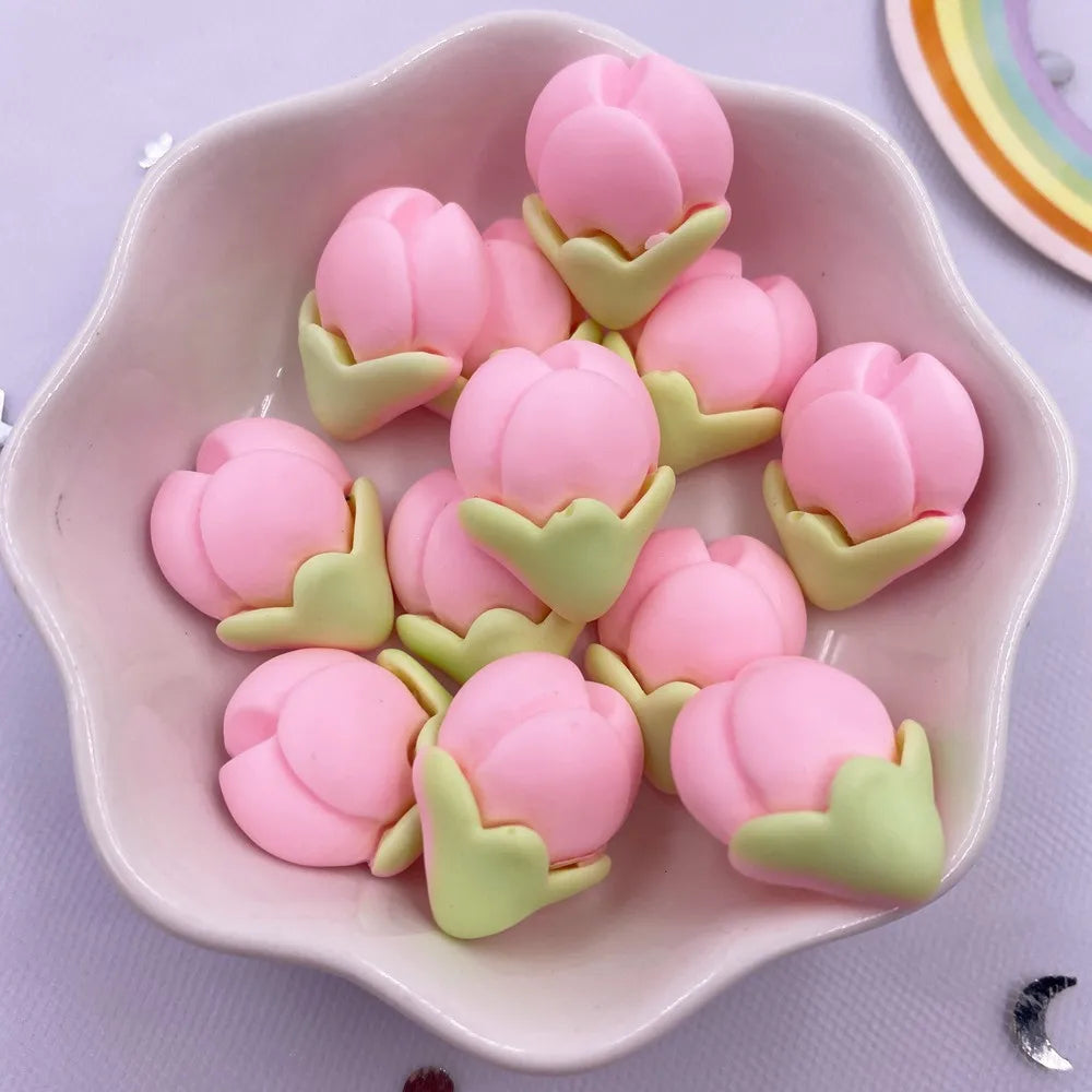 Resin Cherry Blossom Flatbacks – Colorful DIY Stones for Scrapbook Crafts