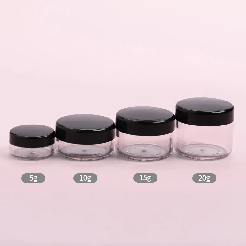 Refillable Cosmetic Sample Jars – Small Plastic Containers for Travel Storage
