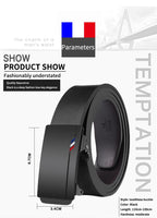 Genuine Leather Automatic Belt – Luxury Metal Buckle Strap for Men