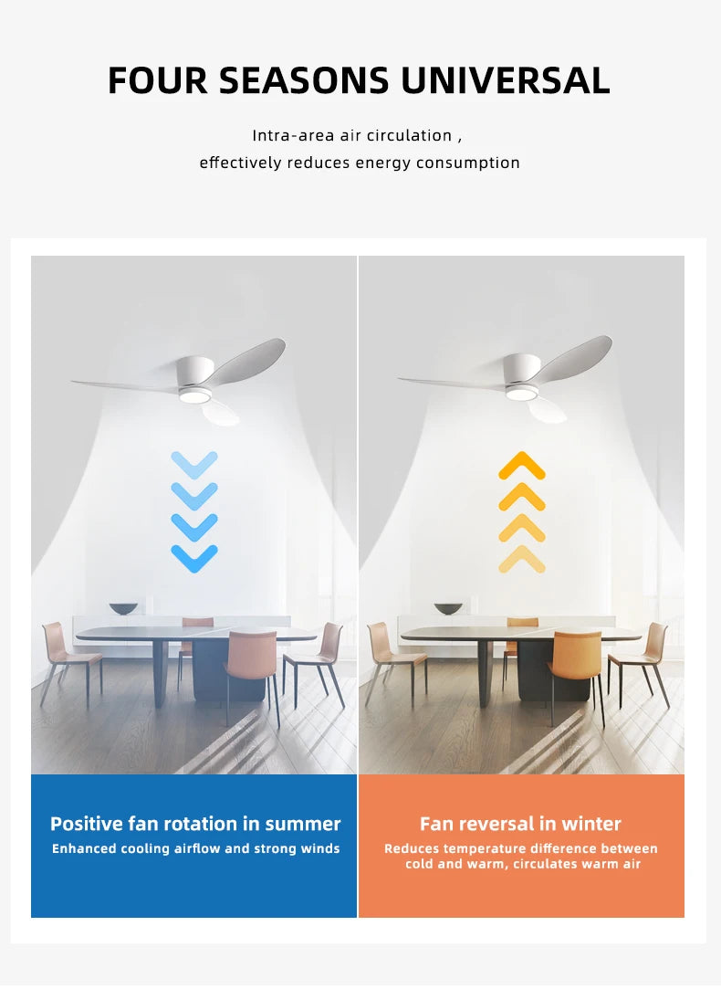 Inverter Ceiling Fan with Light – Silent Cooling for Bedroom and Office