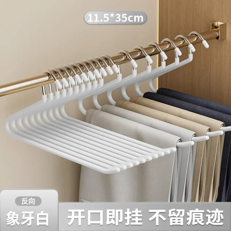 Non-Slip Metal Trouser Hangers – Open Ended Space Saving for Wardrobe Organization