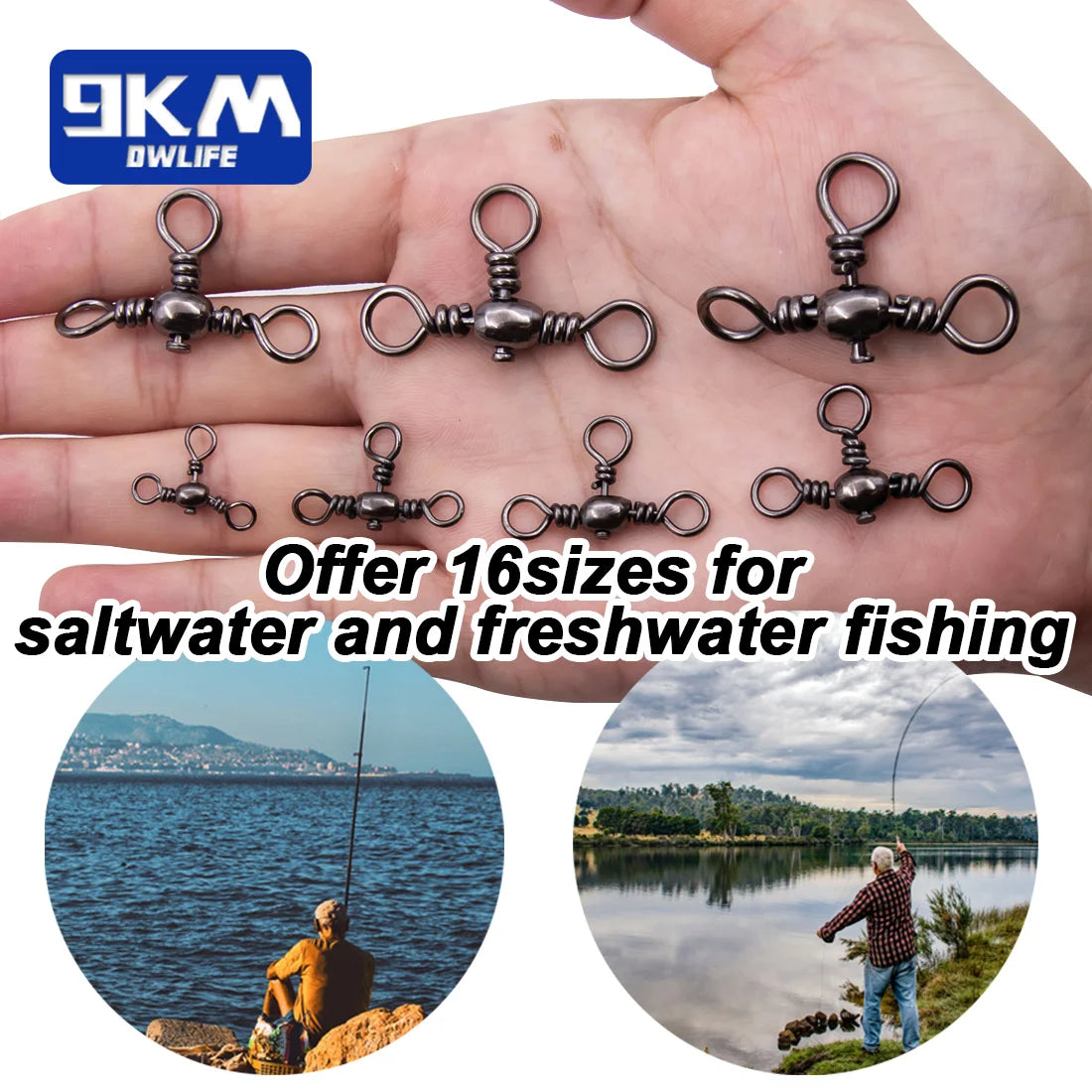 Stainless Steel 3-Way Barrel Swivels – Fishing Tackle for Saltwater Rigs