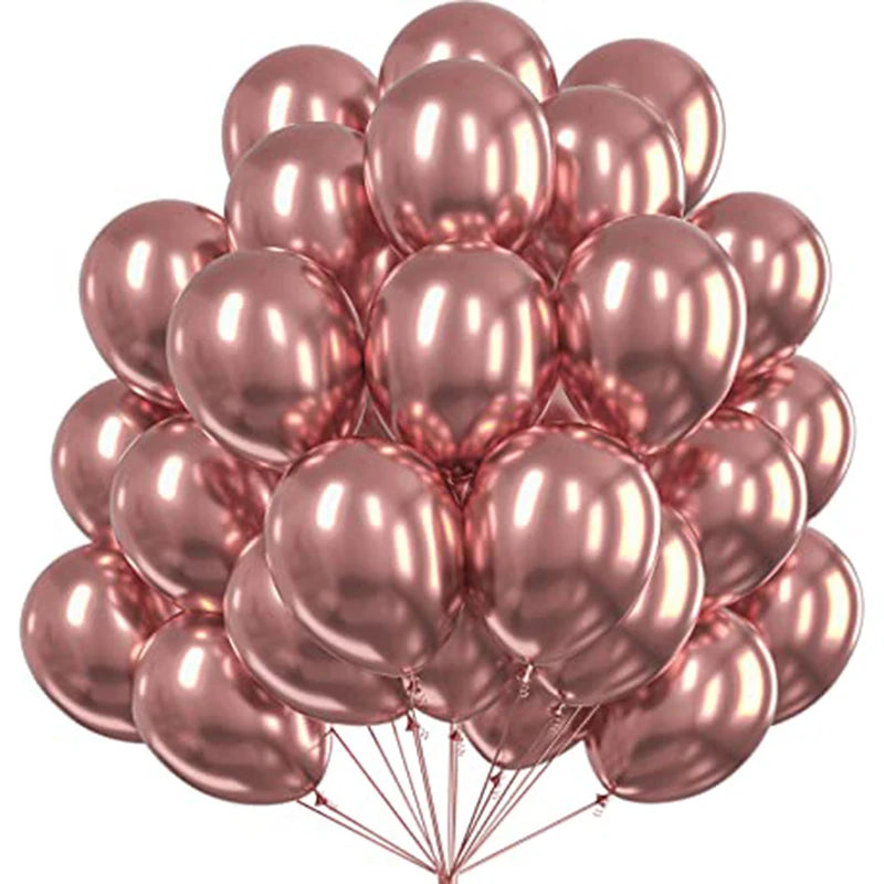 12-Inch Round Metallic Confetti Balloons – Latex Party Decor for Anniversaries