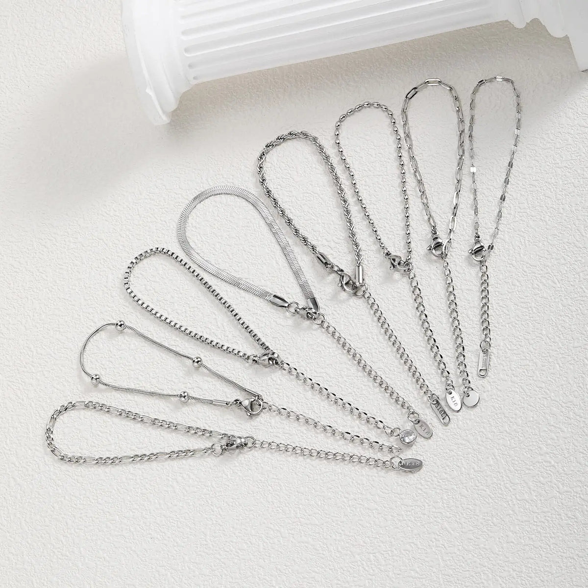 Stainless Steel Link Chain Bracelet – Stackable Silver Jewelry for Women