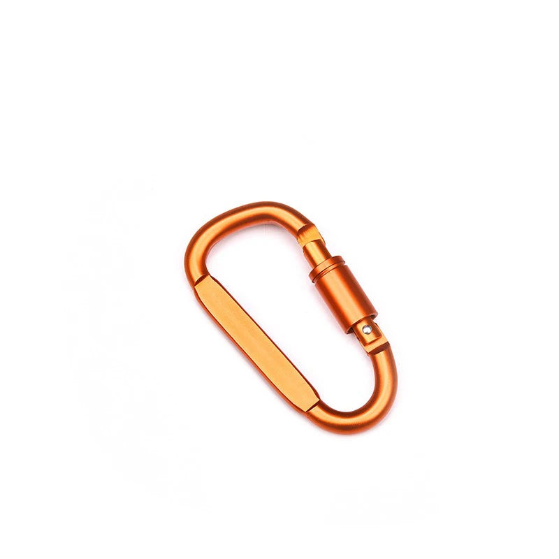 Aluminum D-Shaped Carabiners – 8cm Tactical Clips for Outdoor Camping Gear