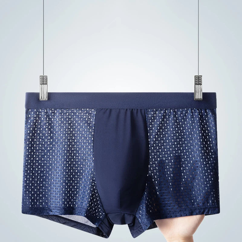 Ice Silk Mesh Boxer Briefs – Breathable Plus Size Underwear for Summer