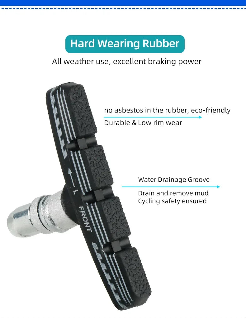 70mm V-Brake Pads – Threaded Linear Pull Shoes for Mountain Biking