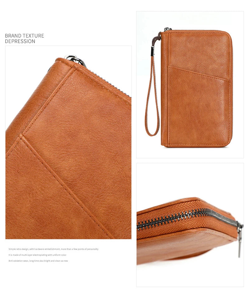 RFID Leather Passport Wallet – Anti-Theft Card Holder for Travel
