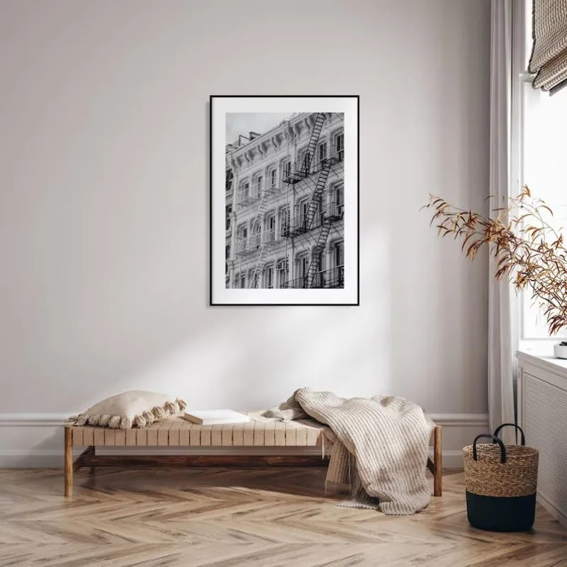 NYC Map Canvas Wall Art – Black and White Cityscape Print for Home Decor