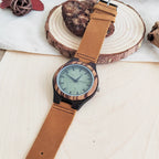 Vintage Wooden Wristwatch – Personalized Leather Strap for Birthday Gift
