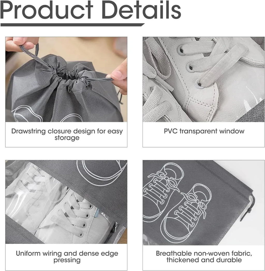 Non-Woven Shoe Storage Bags – Portable Dust-Proof Pouches for Travel and Home