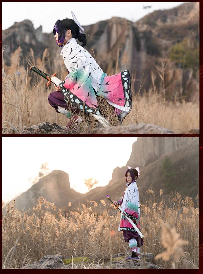 Kochou Shinobu Kimono Uniform Set – Kids Demon Slayer Cosplay for Halloween