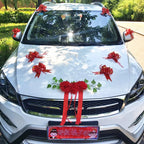 Silk Flower Wedding Car Decoration Kit – Floral Ribbons for Bridal Vehicles