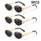 Alloy Oval Sunglasses – UV400 Protective Eyewear for Men and Women
