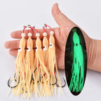 Soft Silicon Squid Lure – 12cm Double Assist Hook Rig for Saltwater Fishing