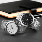 Stainless Steel Couple Watch – Silver Mesh Quartz for Fashion Accessories