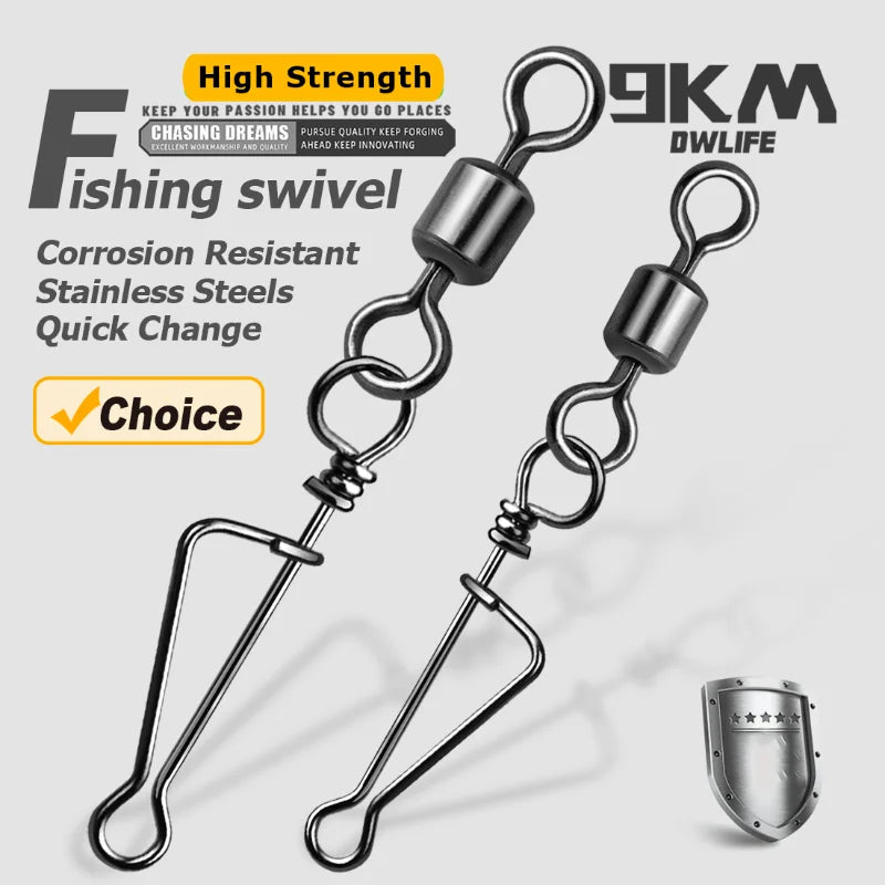 Fishing Rolling Swivels – Quick Change Italian Coastlock Snap for Lure Angling