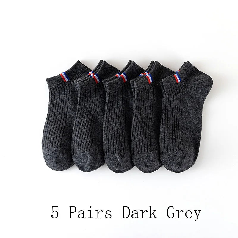 Mens Breathable Boat Socks – Thin Cotton Blended Casual Footwear for Summer