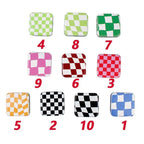 Plaid Checkerboard Folding Mirror – Portable Makeup Accessory for Travel