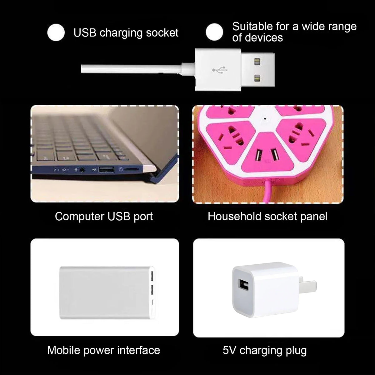 Rectangular Wooden LED Display Base – USB Light Stand for Acrylic Art Decor