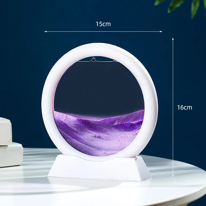 3D Moving Sand Art Frame – Dynamic Liquid Hourglass for Office Home Decor