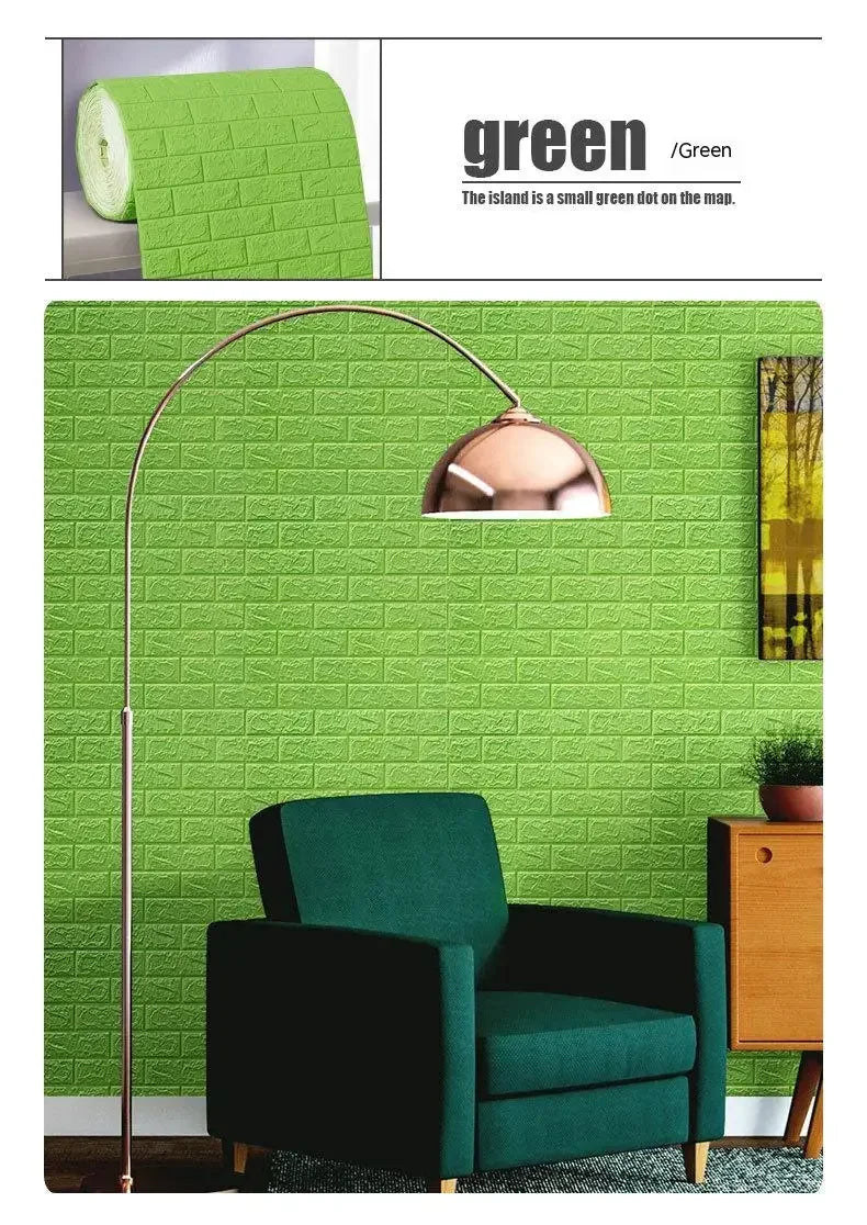 Self-Adhesive 3D Foam Brick Wallpaper – Waterproof Wall Decor for Home Living