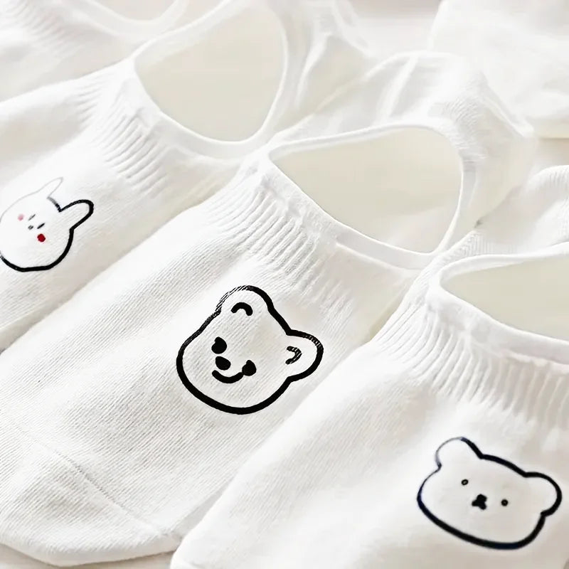Cute Pattern Boat Socks – Breathable Cotton Low Cut Liners for Women