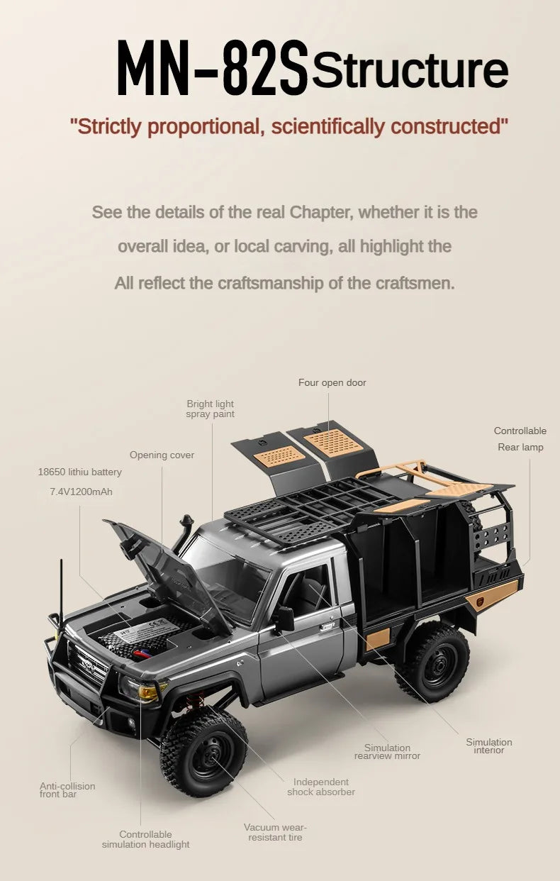 1/12 4WD RC Pickup Truck – Remote Control Off-Road Climbing Toy for Kids