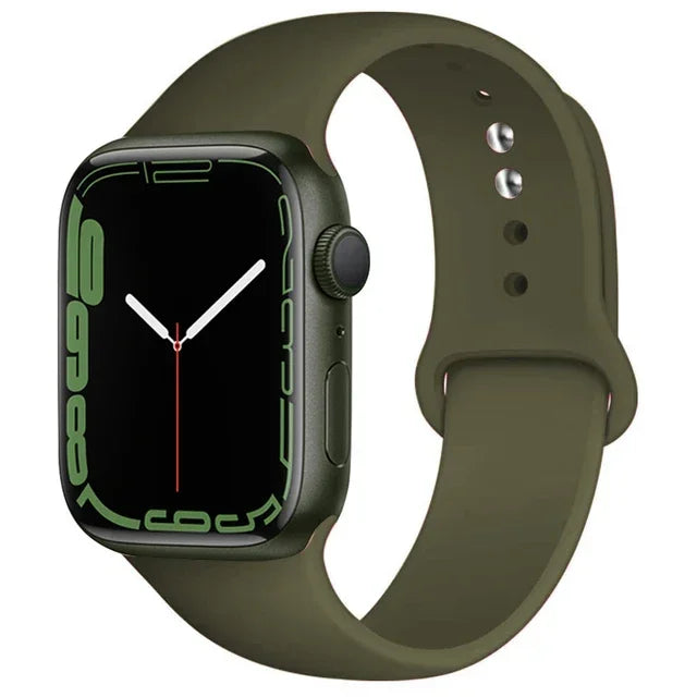Silicone Apple Watch Sport Band – Adjustable Strap for Series 1-11 and Ultra