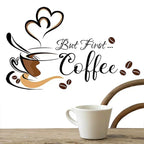 Coffee Cup Wall Stickers – Adhesive Vinyl Decals for Cafe Kitchen Decor