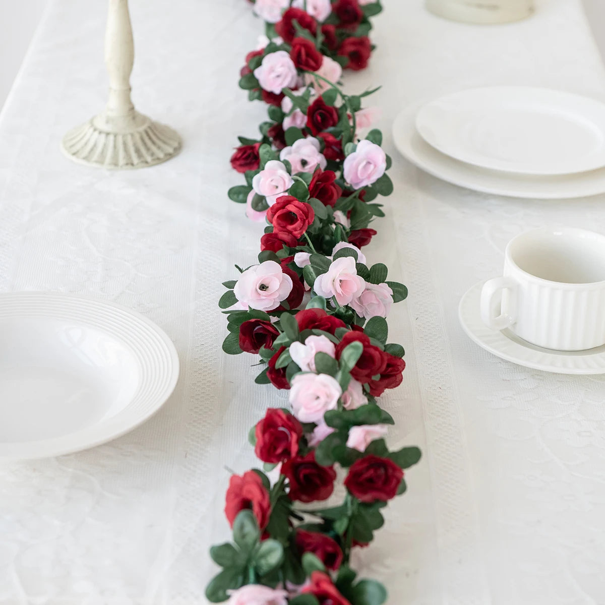 Artificial Rose Vine – 250cm Silk Flower Garland for Wedding Home Decor