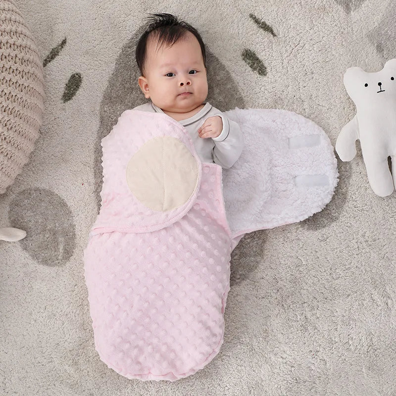 Velvet Baby Sleeping Bag – Hooded Anti-kick Swaddle for Newborn Sleep