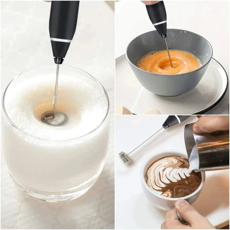Portable Electric Milk Frother – Handheld USB Whisk for Coffee and Cappuccino