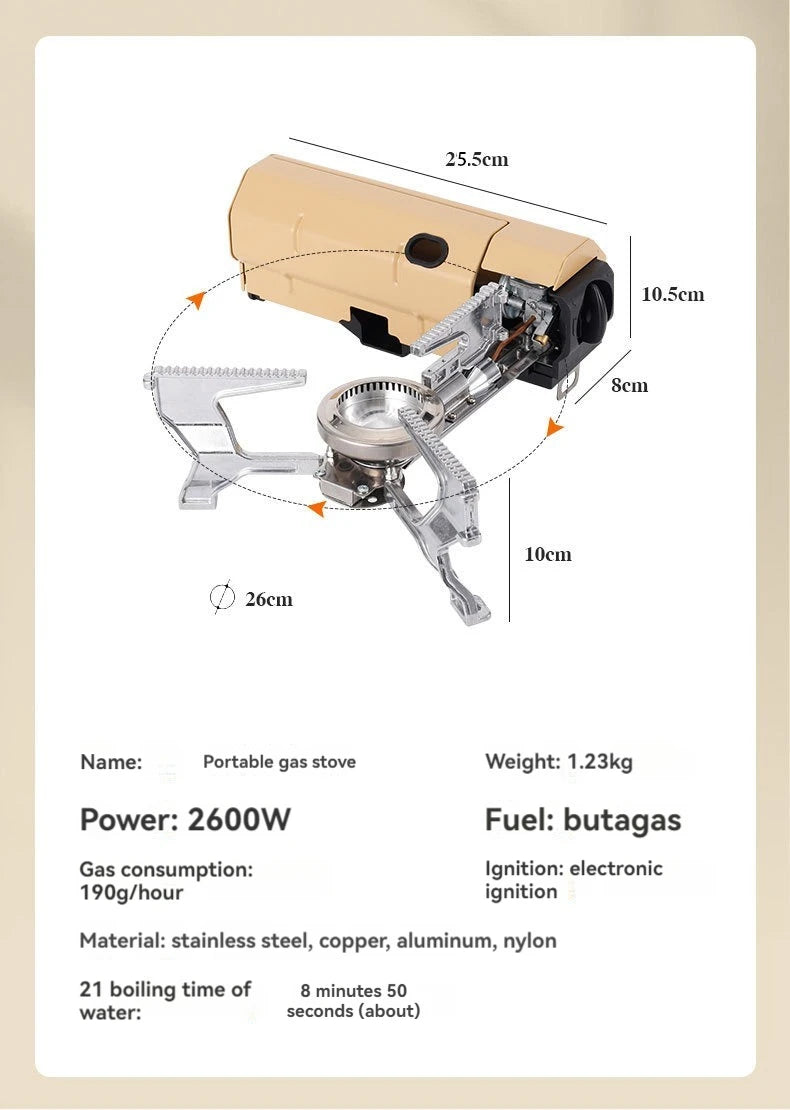 Portable Camping Gas Stove – Folding Cassette Burner for Outdoor Cooking