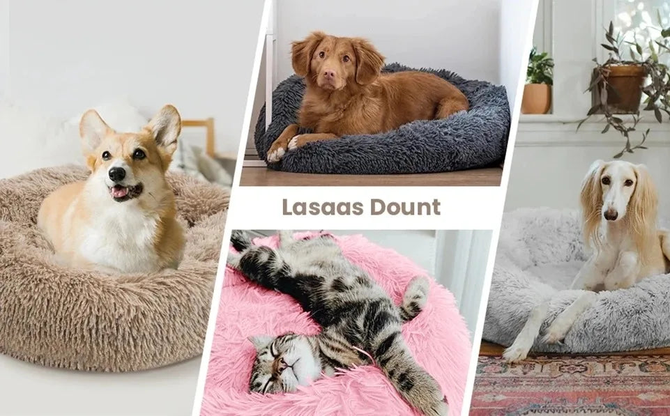 Plush Round Pet Bed – Warm Washable Sofa for Small to Large Dogs and Cats