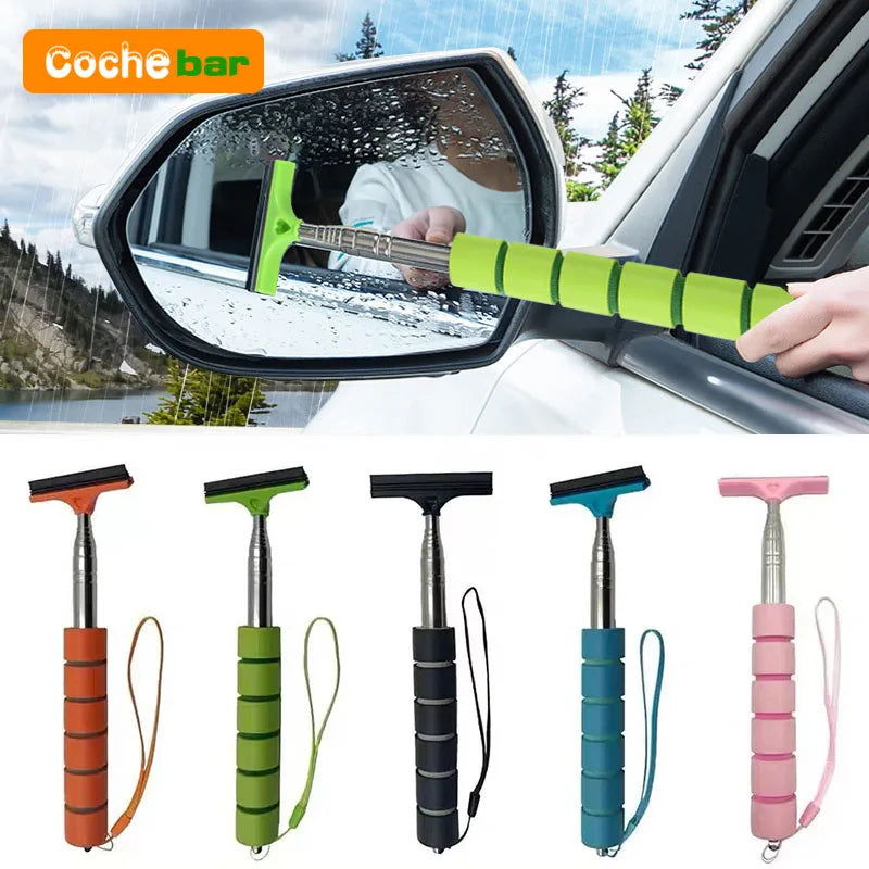 Telescopic Rearview Mirror Wiper – Retractable Glass Cleaner for Car Detailing