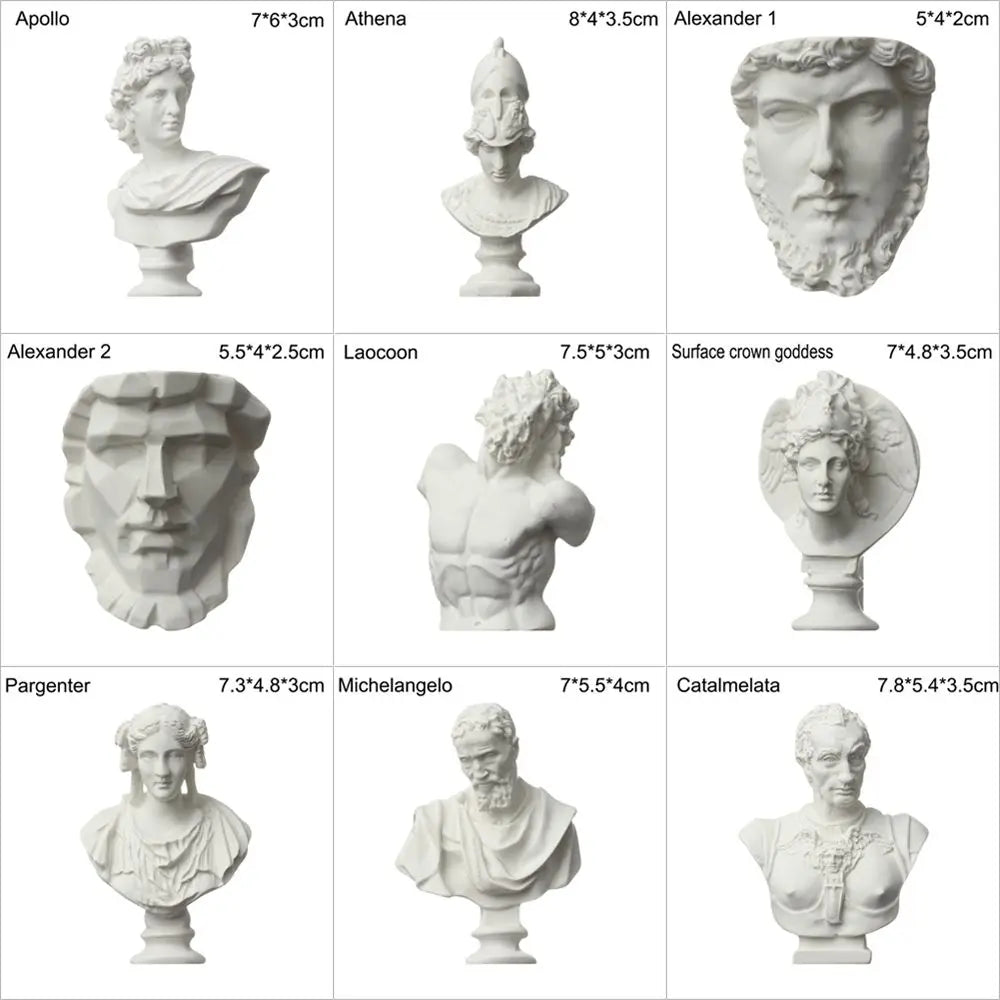 Mini Greek Mythology Bust – Plaster Sculpture for Art Drawing Practice