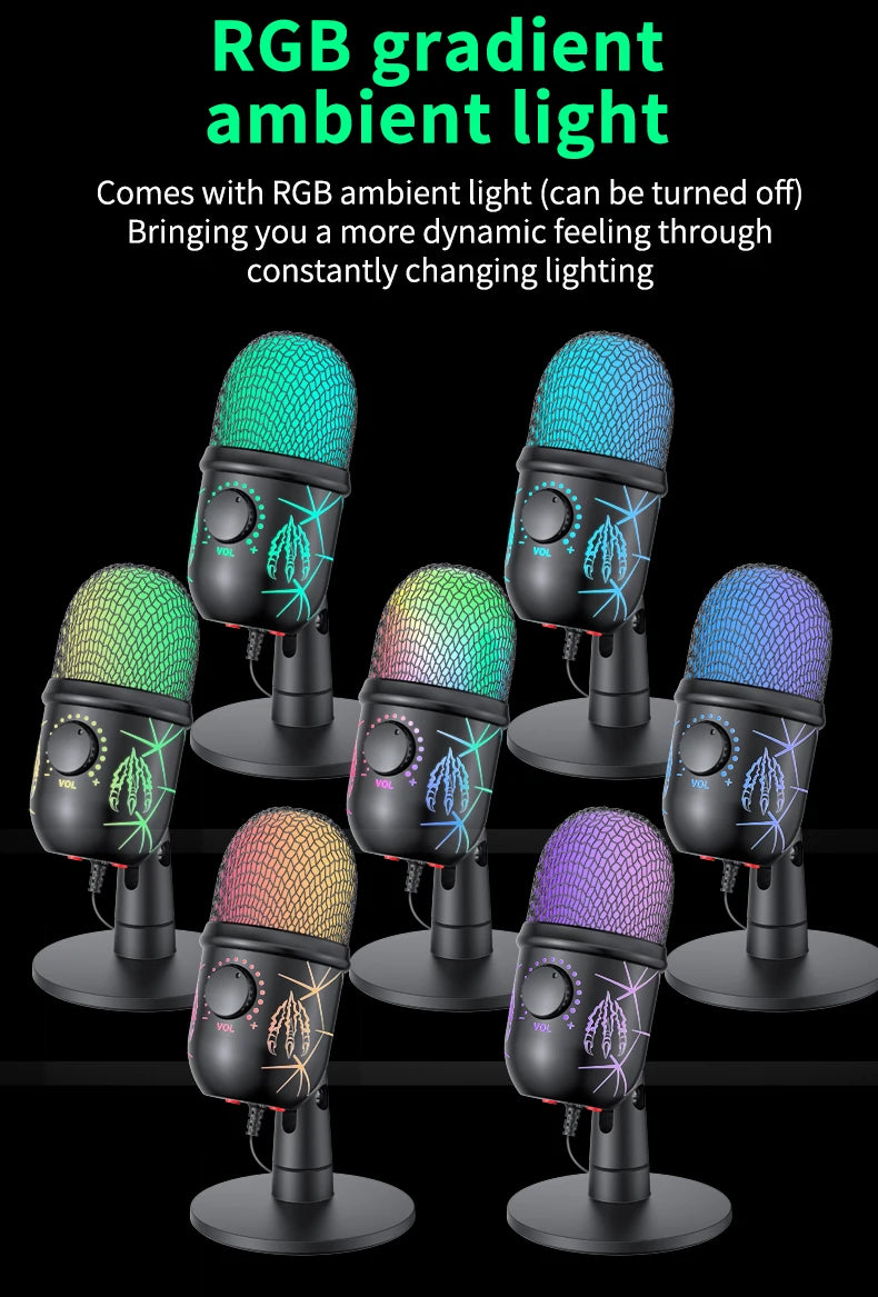 USB Gaming Microphone – Noise Cancelling Condenser for Podcast Recording