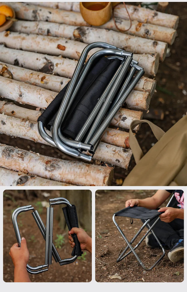 Portable Folding Camping Chair – Aluminum Alloy Seat for Outdoor Fishing