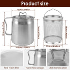 Stainless Steel Oil Strainer Pot – Fine Mesh Grease Container for Kitchen