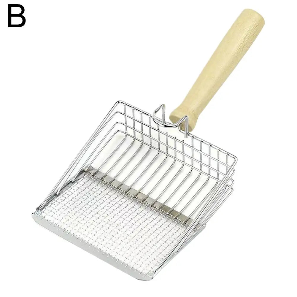 Stainless Steel Cat Litter Scoop – Long Handle Tool for Pet Waste Cleaning