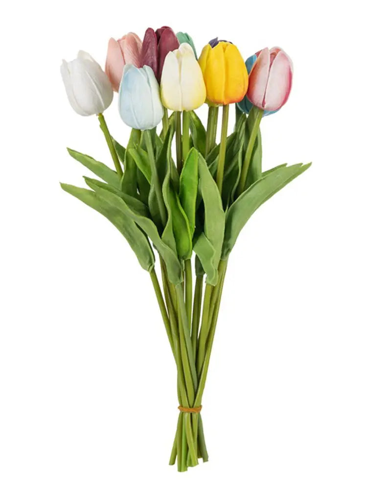 Real Touch Artificial Tulip Flowers – Decorative Floral Bouquet for Wedding Home