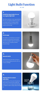 Rechargeable LED Emergency Bulb – Portable 7W Light for Camping and Home Power