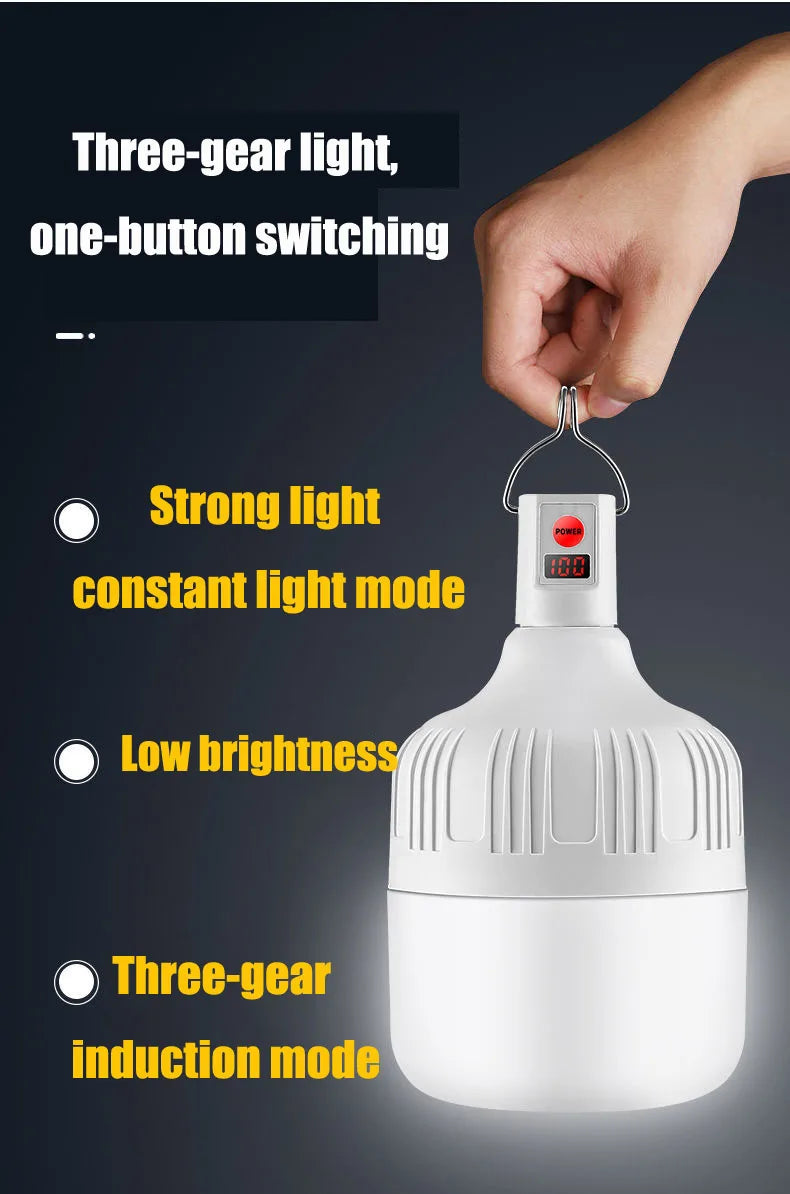 Portable LED Camping Lantern – Rechargeable Motion Sensor Light for Outdoor Emergencies
