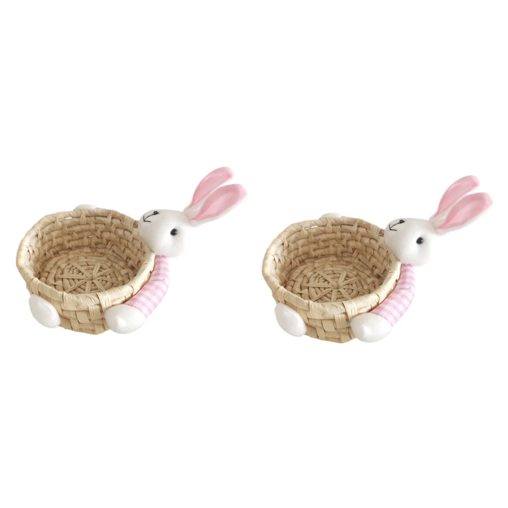 Miniature Easter Bunny Basket – Reusable Decorative Storage for Holiday Decor