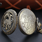 Steampunk Quartz Pocket Watch – Bronze Necklace Pendant for Vintage Cosplay