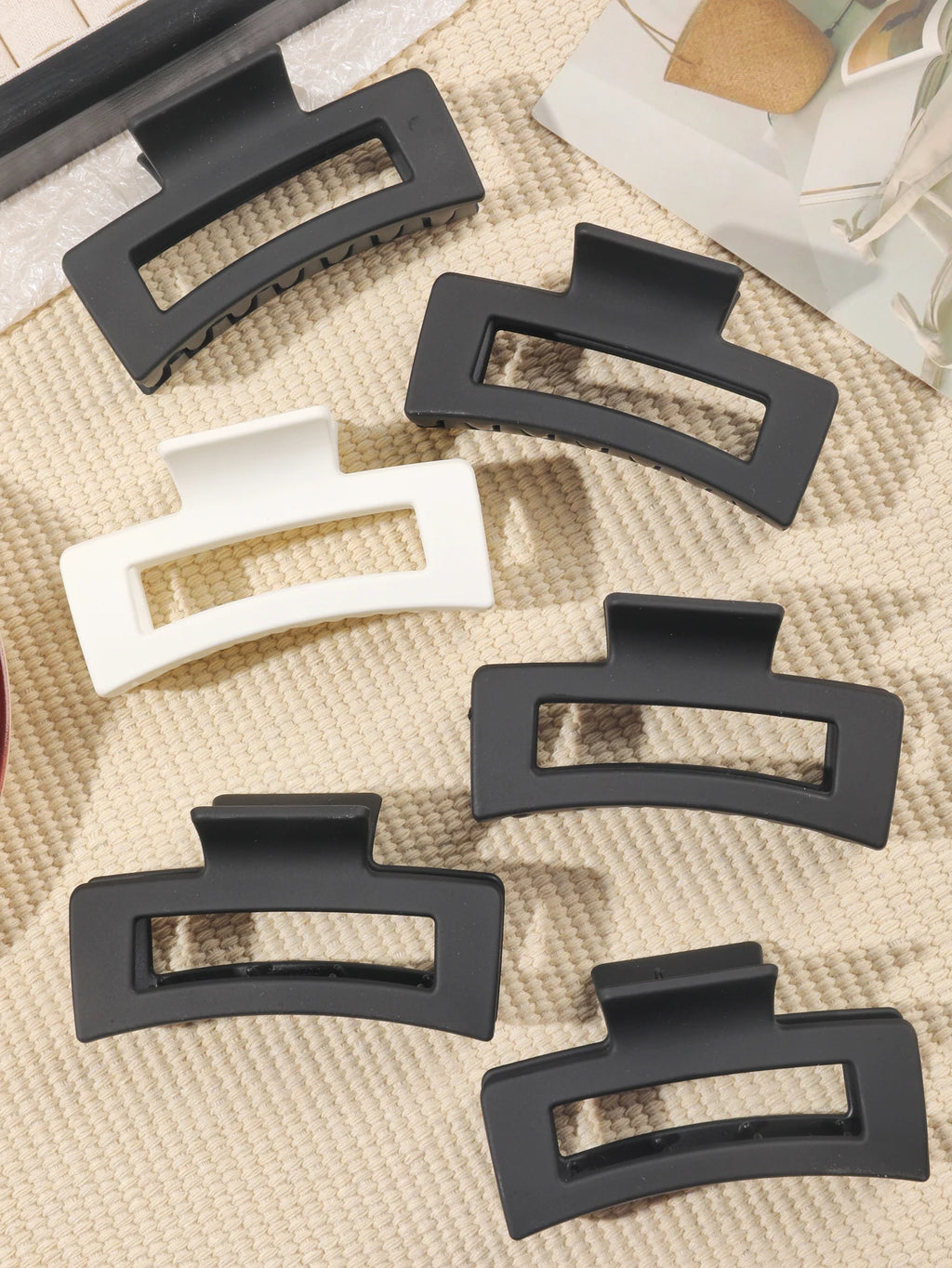 Matte Square Hair Claw Clips – Non-slip 3.4 inch Accessories for Thick Hair