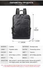 Genuine Leather Laptop Backpack – 14 Inch Business Bag for Men